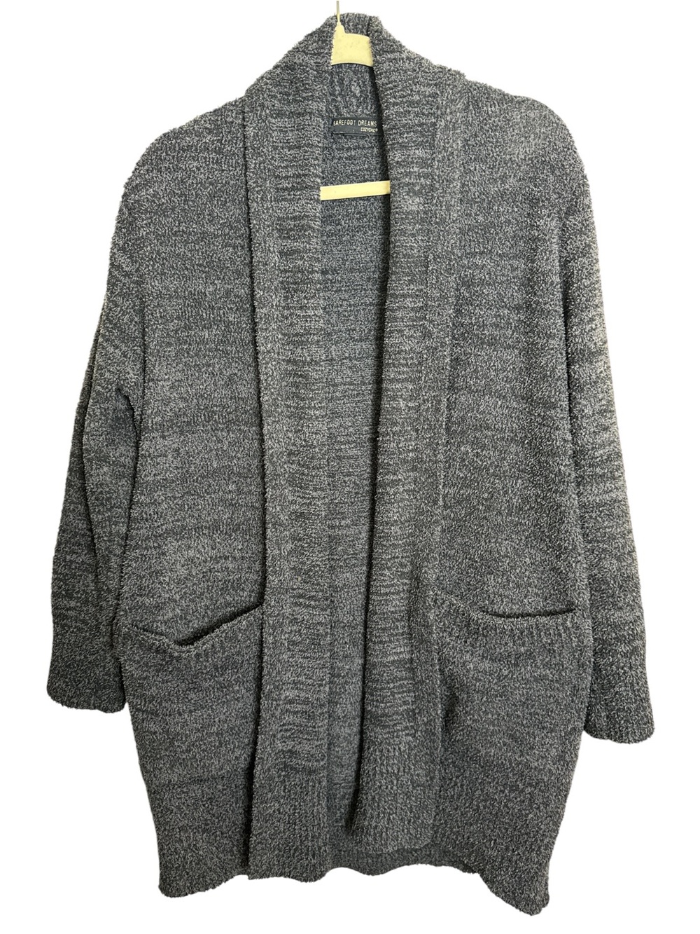 Barefoot Dreams Cozy Chic Knit Medium Gray Open-Front  Cardigan